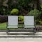 Gardenised Two Person Outdoor Double Swing Glider Chair Set with Center Tempered Glass Table QI004528 - alternate 4